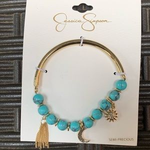 Jessica Simpson Turquoise and Gold Bracelet